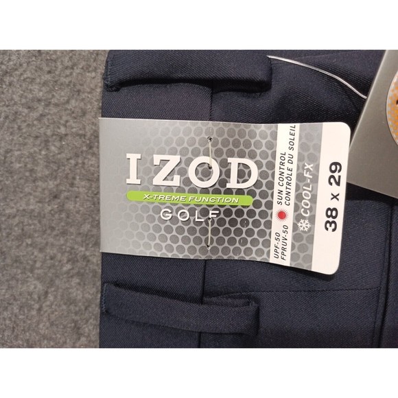 Izod Men's Navy Golf Pants Size 38x29 UPF-50 Sun Control Xtreme Function New - Picture 11 of 15